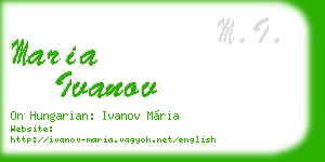 maria ivanov business card